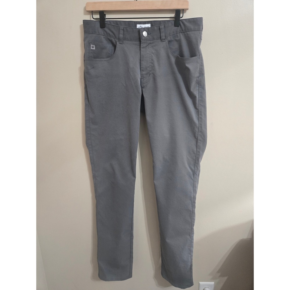 Peter Millar Crown Sport Men's Gray 5-Pocket Performance Golf Pants 32x34 EUC - Picture 2 of 16